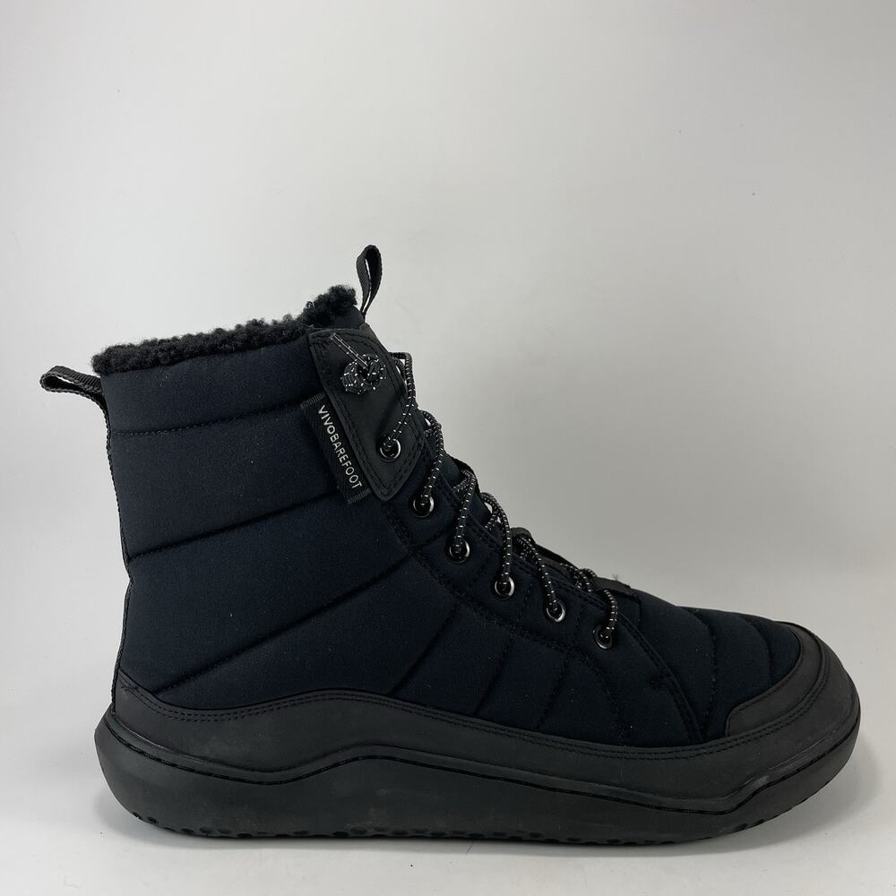Vivobarefoot Scott Mens US 12 EU 45 Black Insulated Zero Drop Winter Boot